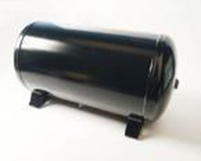 Black cylindrical tank