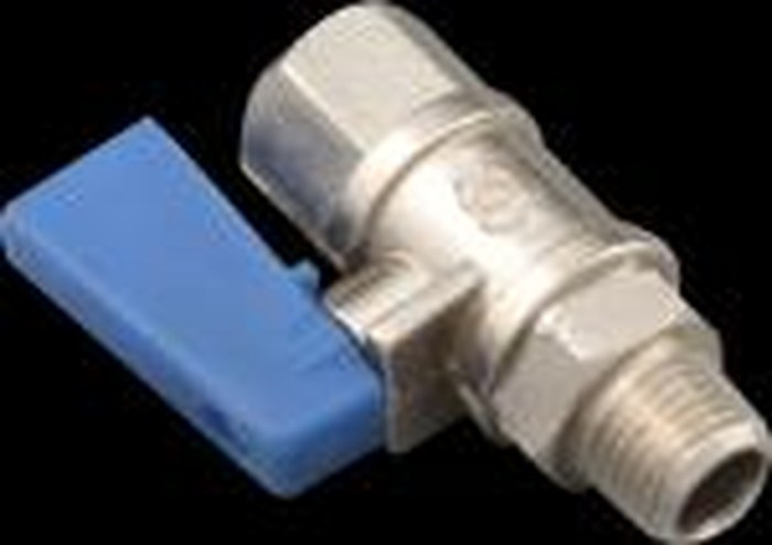 Butterfly valve with blue handle